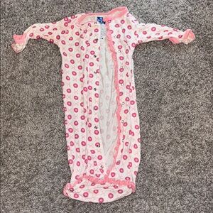 Pink Baby Sleep Gown with Heart Pattern